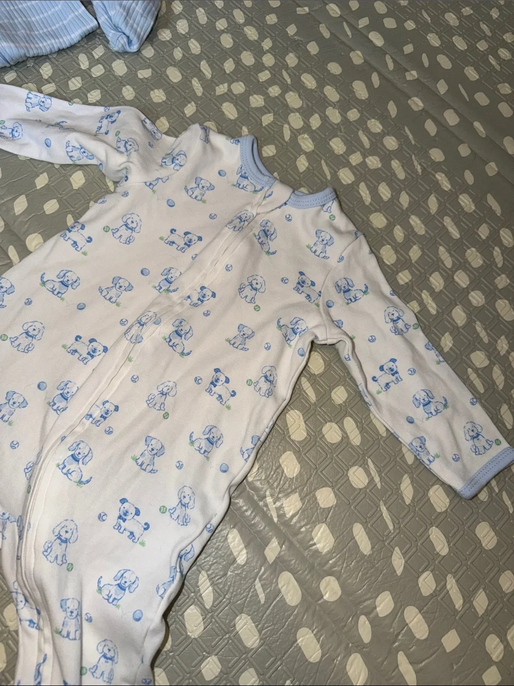 Little Me Light Blue Puppy-Print Two Pack One Piece Sleeper Footie Pajamas